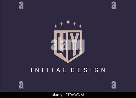 WY initial shield logo icon geometric style design inspiration Stock Vector