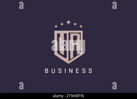 UR initial shield logo icon geometric style design inspiration Stock Vector