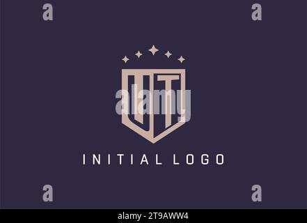 UT initial shield logo icon geometric style design inspiration Stock Vector