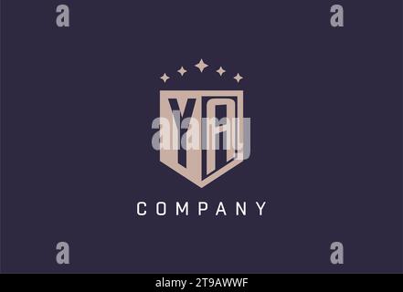 YA initial shield logo icon geometric style design inspiration Stock Vector