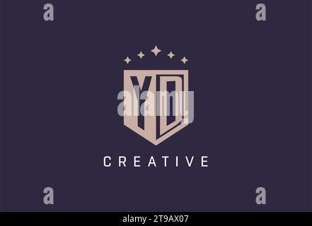 YD initial shield logo icon geometric style design inspiration Stock Vector