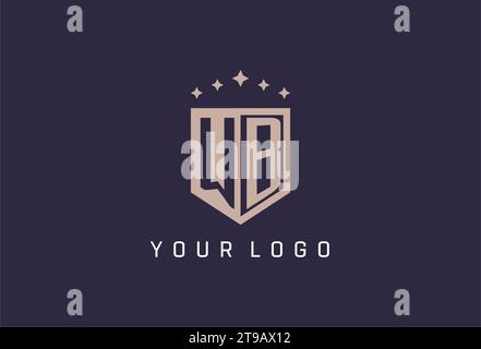 WB initial shield logo icon geometric style design inspiration Stock Vector