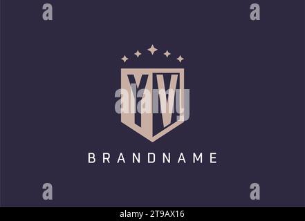 YV initial shield logo icon geometric style design inspiration Stock Vector