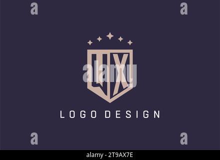 WX initial shield logo icon geometric style design inspiration Stock Vector