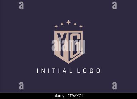 YG initial shield logo icon geometric style design inspiration Stock Vector