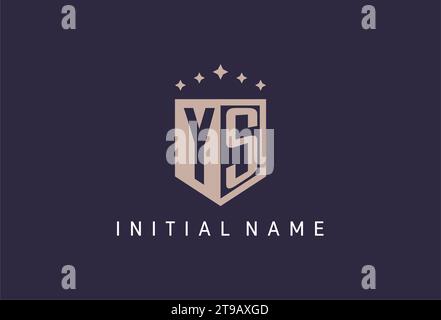 YS initial shield logo icon geometric style design inspiration Stock Vector