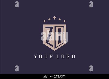 ZB initial shield logo icon geometric style design inspiration Stock Vector