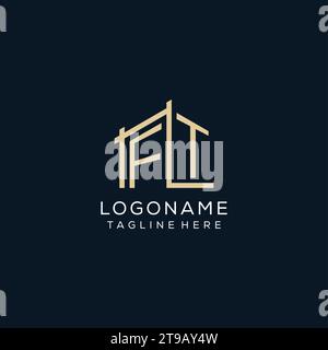 FT monogram initial logo with clean modern shield icon design ...
