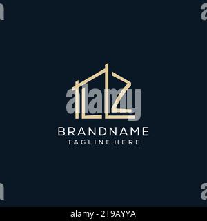 LZ initial monogram with building logo design vector graphic Stock ...