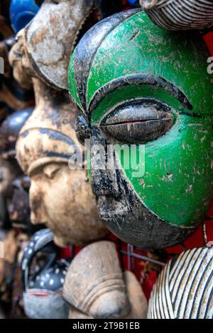 Cape Town - South Africa - african masks in Greenmarket Square Stock Photo