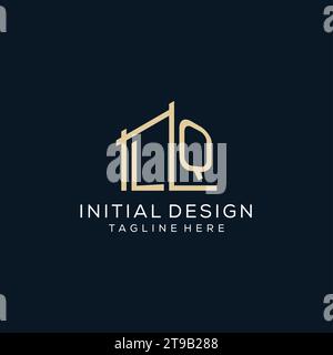 Initial LQ logo, clean and modern architectural and construction logo design vector graphic Stock Vector