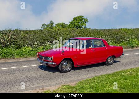 1968 60s sixties Red Rover 2000 Tc Red Car Petrol 1978 cc, executive car; Vintage, restored British classic motors, automobile collectors,  motoring enthusiasts and historic veteran cars travelling in Cheshire, UK Stock Photo