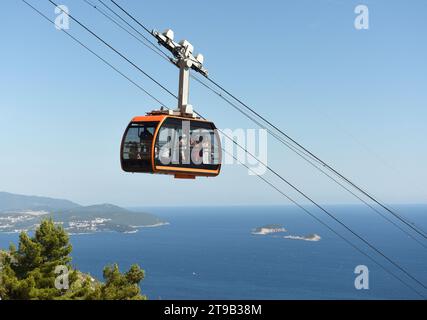 Dubrovnik, Croatia - July 3, 2021: The Dubrovnik Cable Car, Croatia. Stock Photo
