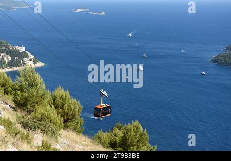 Dubrovnik, Croatia - July 3, 2021: The Dubrovnik Cable Car, Croatia. Stock Photo