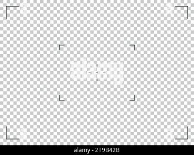 Camera frame viewfinder grid with cross target. Video camera recorder ...