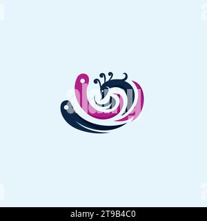 peacock elegant logo abstract design Stock Vector