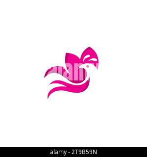 peacock logo abstract design with pink color Stock Vector