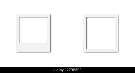 Empty white photo frame with shadow. Vector illustration Stock Vector