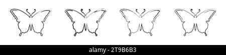Hand drawn butterfly icon. Vector illustration Stock Vector