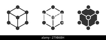 Atom cube icon. Molecule cube structure icon. Vector illustration Stock Vector