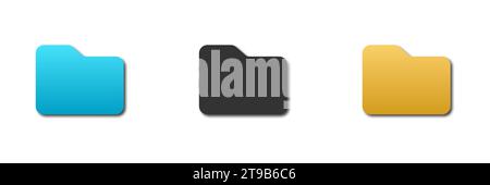 File folder icon with shadow. Vector illustration Stock Vector