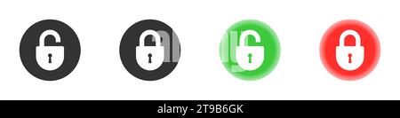 Locked unlocked icons. Vector illustration Stock Vector