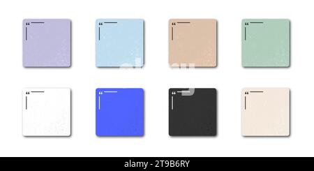 Quote frames set with shadows. Flat vector illustration. Stock Vector
