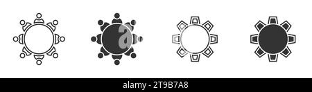Round table with chairs icon. Vector illustration Stock Vector