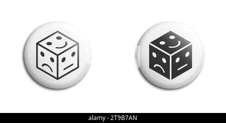 Cube with rating emotion icon. Vector illustration Stock Vector