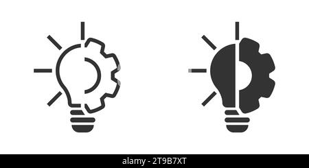 Innovation icon. Light bulb with cog. Vector illustration Stock Vector