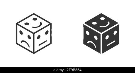 Cube with rating emotion icon. Vector illustration Stock Vector