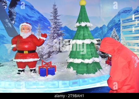 Snow, Ice World, Ice Sculptures playground, Phnomh Penh, Cambodia, South East Asia, travel, tourism, xmas fun, christmas fun Stock Photo