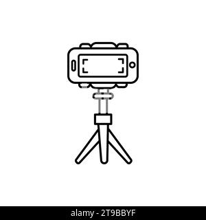 Smartphone On Tripod Design Vector Template Illustration In Trendy Flat Style Stock Vector