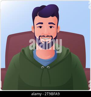 Man Profile Illustration Internet Call Avatar Stock Vector