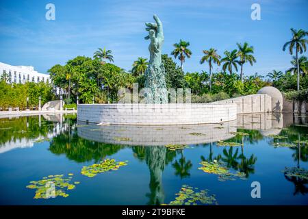 Miami Beach, FL—Nov 23, 2023; Holocaust Memorial of the Greater Miami Jewish Federation which opened in Feb. 1990 designed by Kenneth Treister Stock Photo