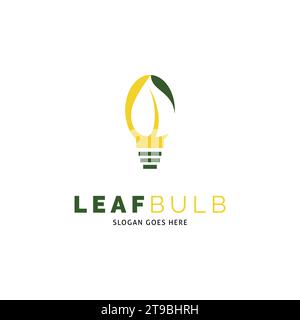 Leaf Bulb Icon Vector Logo Template Illustration Design Stock Vector