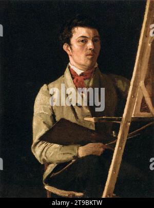 Self-Portrait c. 1825 by Jean-Baptiste Camille Corot Stock Photo