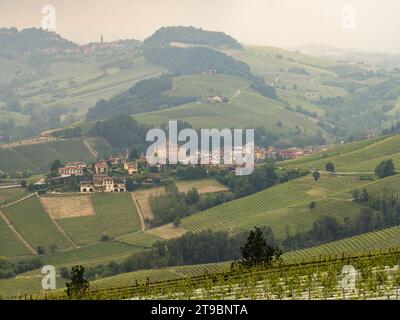 Small village surrounded by vineyards Stock Photo