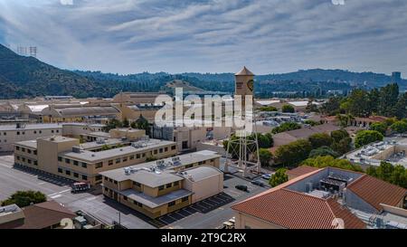 Warner Bros Studios in Burbank Los Angeles Aerial view - LOS ANGELES, UNITED STATES - NOVEMBER 5, 2023 Stock Photo