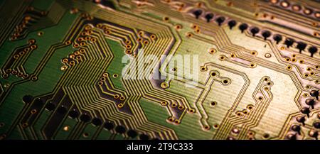 Electronic circuit board close up Stock Photo