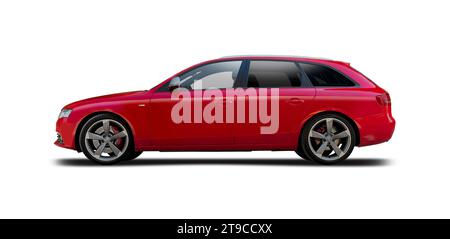 Audi S4 Avant estate side view isolated on white background Stock Photo