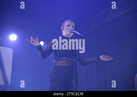 Padova, Italy. 23th November, 2023: Emma Marrone performs live at Hall in Padova, Italy for her tour Souvenir In Da Club Stock Photo