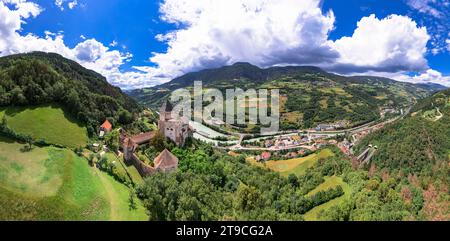 Northern Italy travel and landmarks. majestic medieval castle Trostburg - The South Tyrolean Castles Museum in Valle Isacro Stock Photo