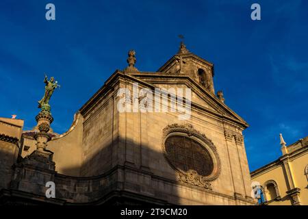 Basilica of Our Lady of Mercy, Basílica de la Mercè, Basílica de la Merced, Barcelona. Built between 1765 and 1775 by architect Josep Mas i Dordal on Stock Photo