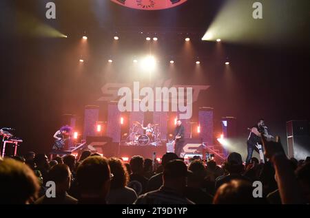 November 21, 2023, Norfolk, Virginia, USA: SKILLET entertains the crowd at the Chartway Arena fka Constant Center at Old Dominion University in Norfolk, Virginia on 21 November 2023...Â©Jeff Moore (Credit Image: © Jeff Moore/ZUMA Press Wire) EDITORIAL USAGE ONLY! Not for Commercial USAGE! Stock Photo