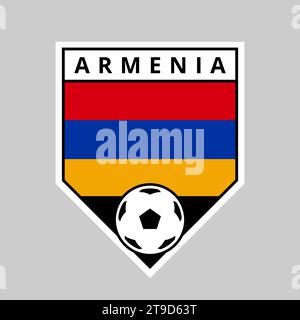 Illustration of Angled Shield Team Badge of Armenia for Football Tournament Stock Vector