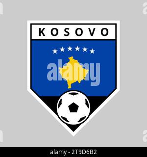 Illustration of Angled Shield Team Badge of Kosovo for Football Tournament Stock Vector