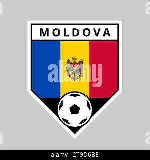 Illustration of Angled Shield Team Badge of Moldova for Football Tournament Stock Vector