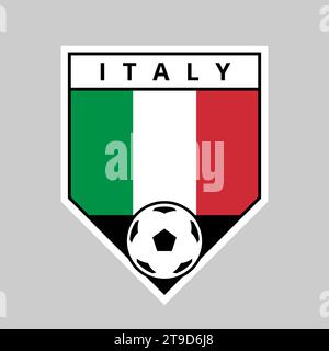 Illustration of Angled Shield Team Badge of Italy for Football Tournament Stock Vector