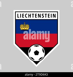 Illustration of Angled Shield Team Badge of Liechtenstein for Football Tournament Stock Vector